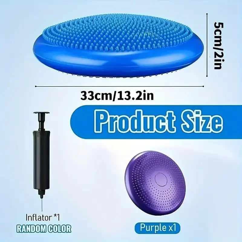 Anti-burst Inflatable Balance Pad Thickened Massage Cushion for Yoga Pilates Home Office Workout Therapy `