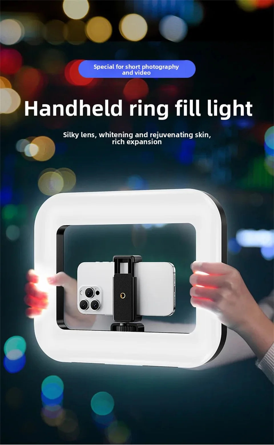 Portable LED Ring Light for Content Creation - Adjustable Color Temp Tidesmit