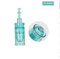 3D nano needle cartridge for microneedling, featuring a teal plastic housing and a fine metal needle head.
