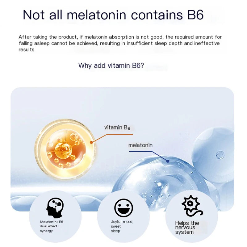 Melatonin Capsules, Deep Sleep & Brain Cognition, Extra Strength Liposomal Melatonin with Vitamin B6,double effect quality sleep