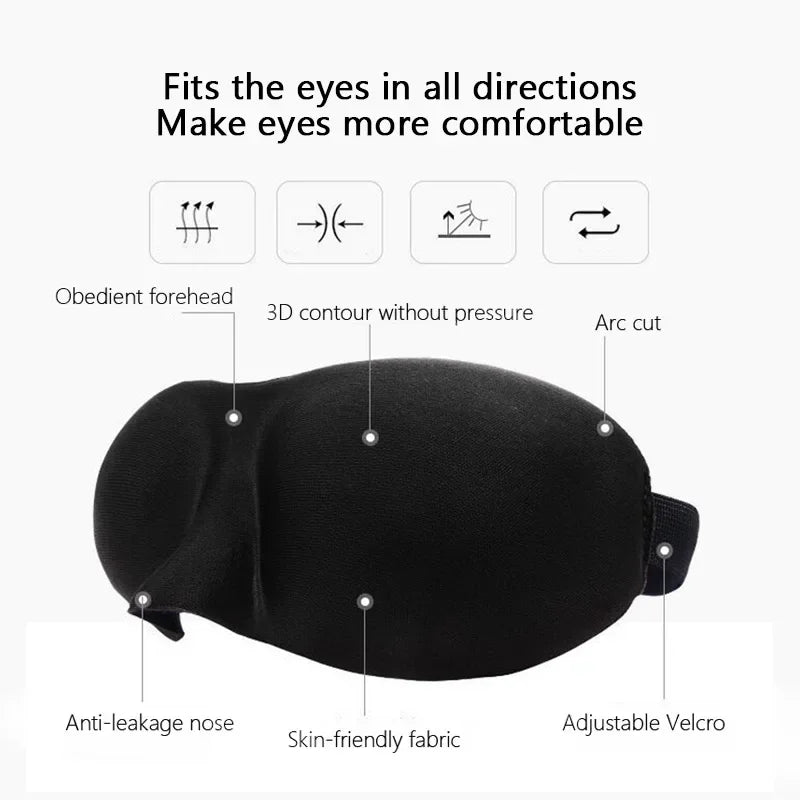 Sleep Mask Blockout Eye Mask for Side Sleeper Women Men Portable Blindfold Travel Sleeping Aid Eye Cover Slaapmasker