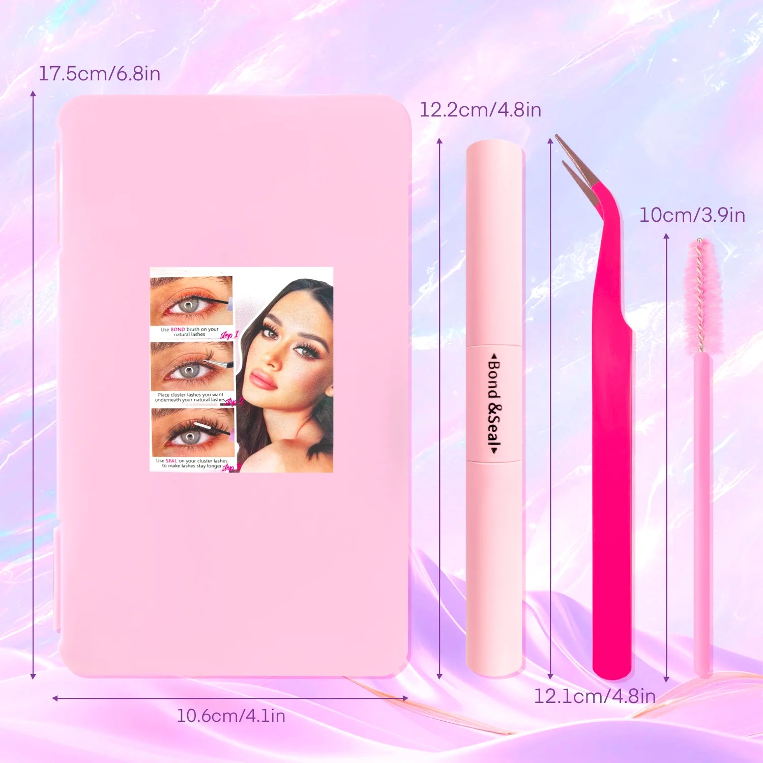 720/200pcs eyelash Extension Kit Fluffy Eyelash Extension kit with Lash Bond and Seal Lash Tweezers Thick Lash Clusters