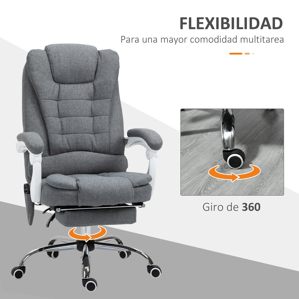 Massage Office Chair with 6 Vibration Points & Heat Therapy - Grey Massage Chairs Tidesmit