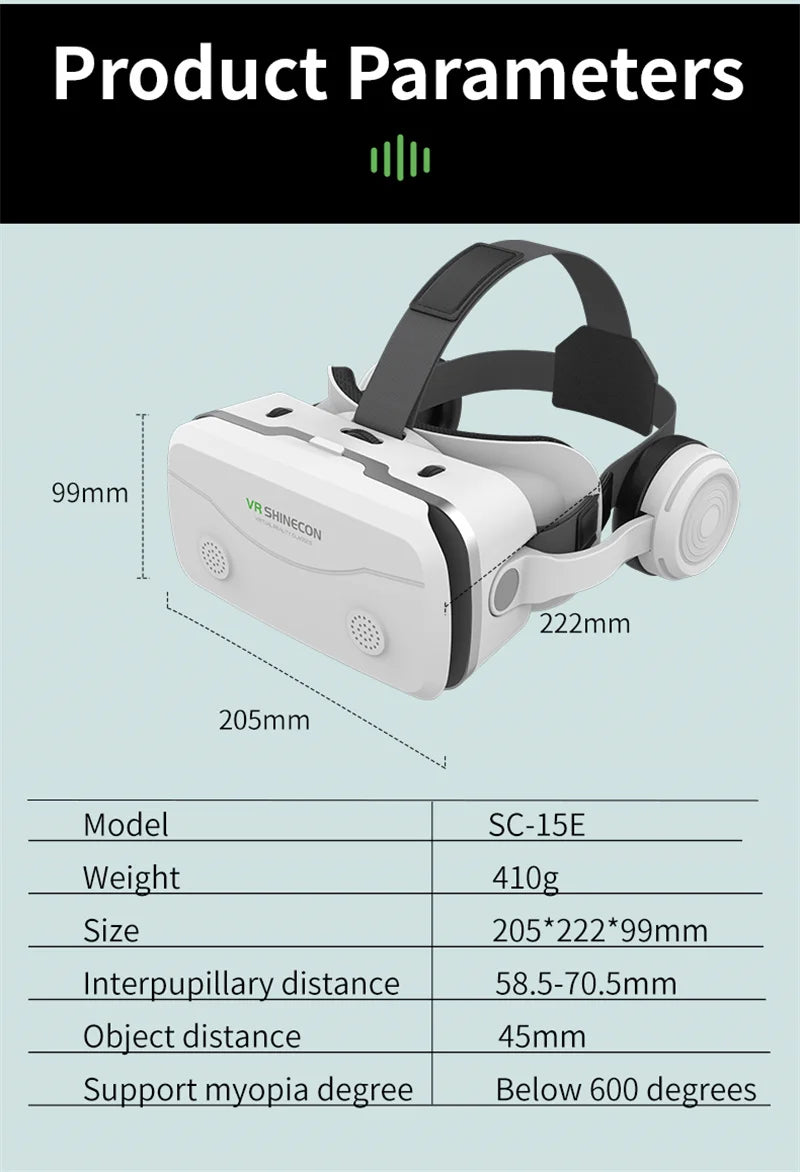 Tidesmit VR Headset for 4.7-7 Inch Smartphones - 3D Cinema Experience Tidesmit
