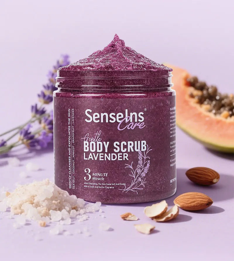 Lavender Body Scrub – Shea Butter Exfoliating Skin Care 500g Scrubs Treatments Tidesmit