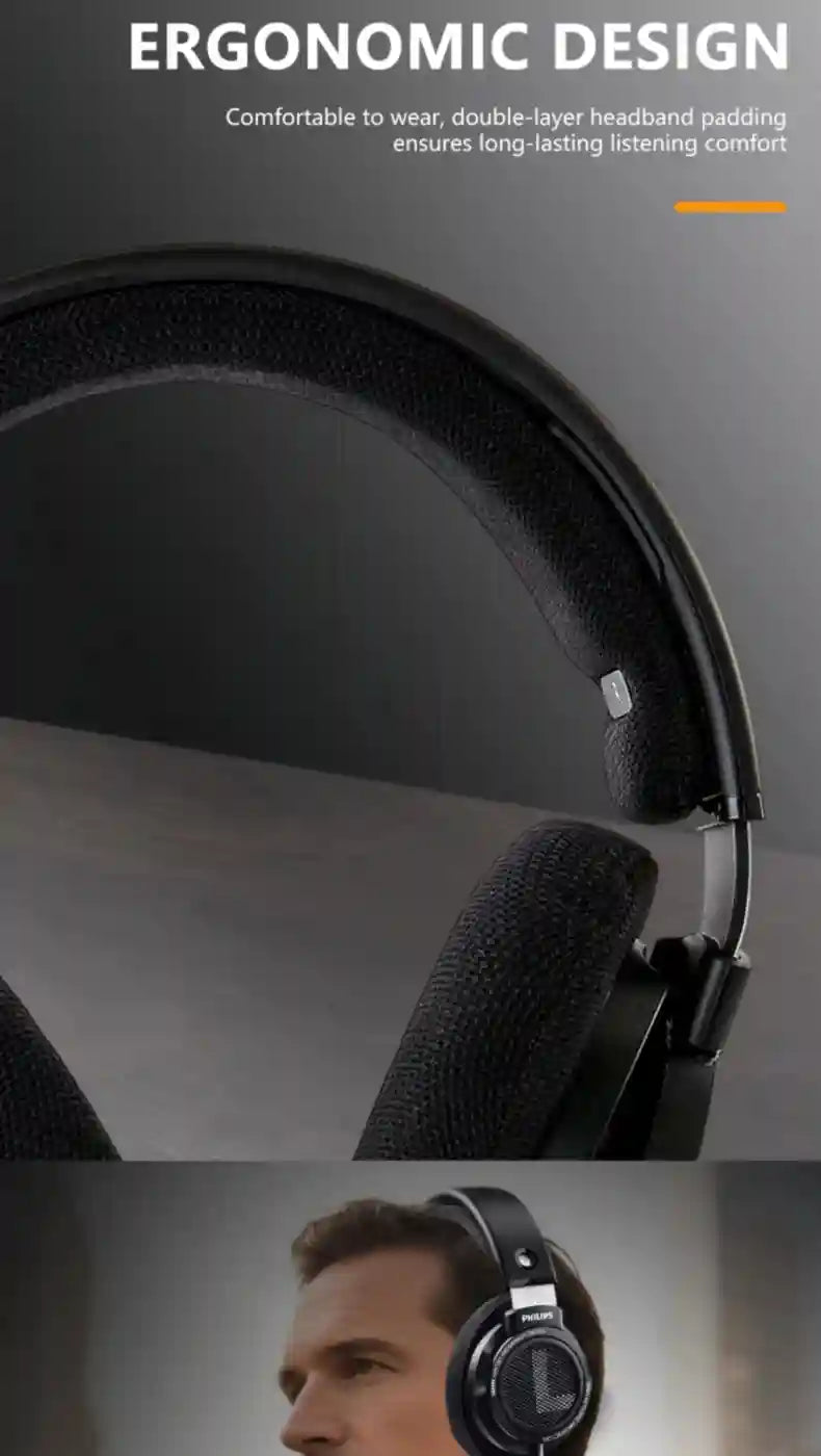 Philips SHP9500 Wired HiFi Headphones - Open Back Over-Ear Stereo Black Tidesmit