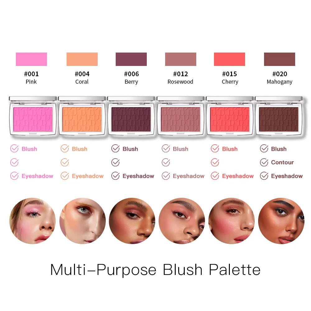 Tidesmit matte blush powder texture close-up for natural waterproof face contouring and cheek brightening