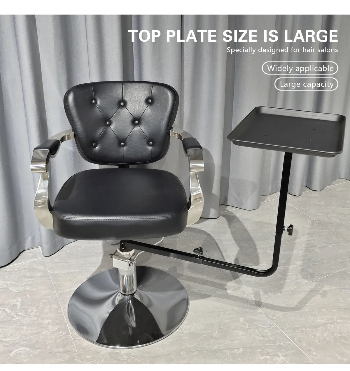 Salon Chair Tray 360 Rotation - Adjustable Black Storage Tray Massage Chairs Tidesmit