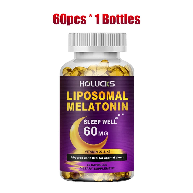 Buy 2 Get 2 Free! Liposomal Melatonin Capsules, Support Insomnia Relief & Jet Lag Recovery, Quick Sleep Onset & Restful Nights