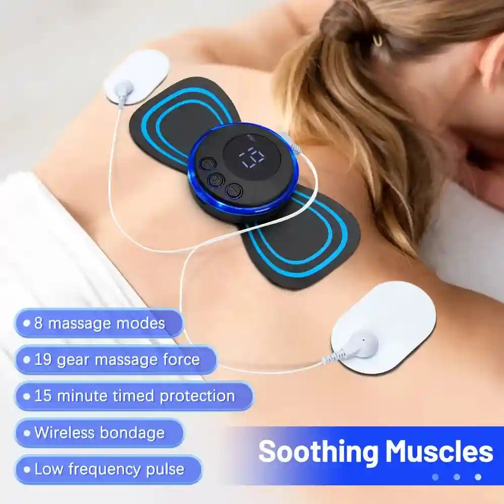 EMS Neck Massager - Portable Electric Pulse Pain Relief Patch Relaxation Treatment Tidesmit