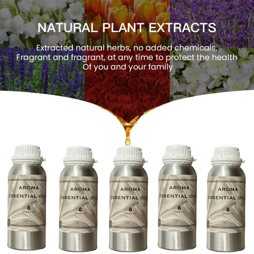 500ML Flower Aventus Essential Oil Home Air Freshener Pure Plant Essential Oil Hotel Room Fragrance Diffuser Oils Air Purifier
