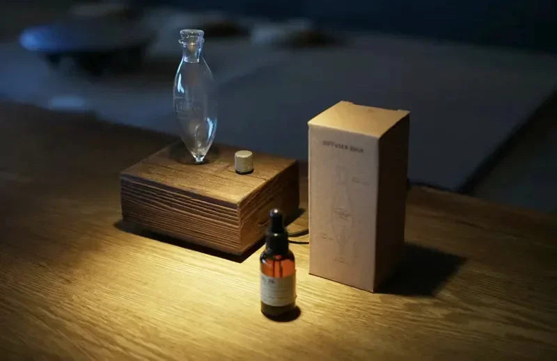 20ml Waterless Pure Essential Oil Diffuser Nebulizer Aromatherapy Diffuser Electric Wooden Glass Home Aroma Essential Diffusers