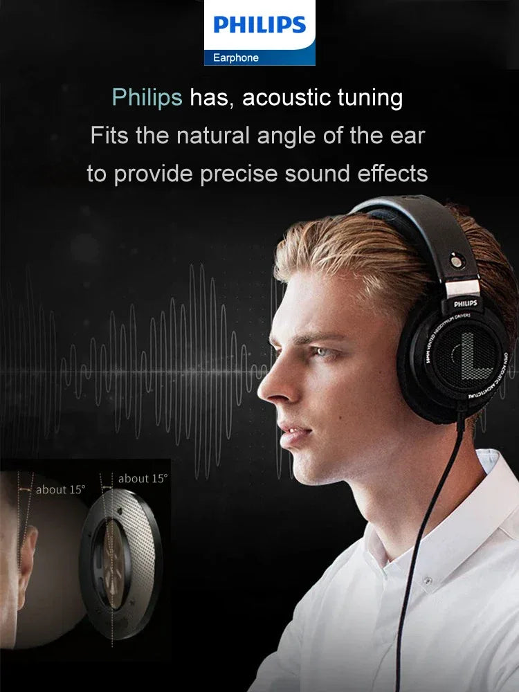 Philips SHP9500 HiFi Open-Back Wired Headphones by Tidesmit Tidesmit