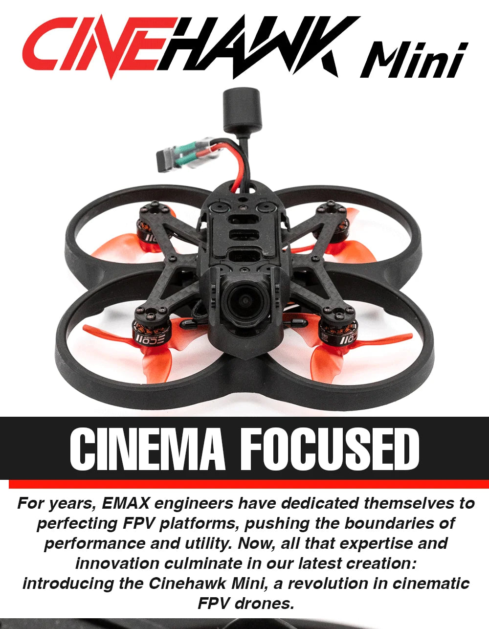 EMAX Cinehawk 2.5 Inch FPV Racing Drone with O3 HD Video Transmission Tidesmit