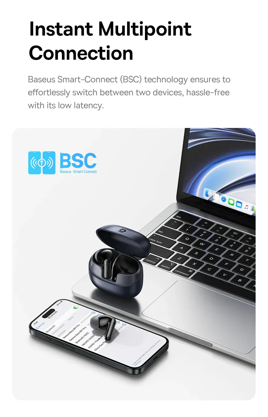 Tidesmit 50dB ANC Wireless Earbuds | Hi-Res Audio Bluetooth TWS Tidesmit