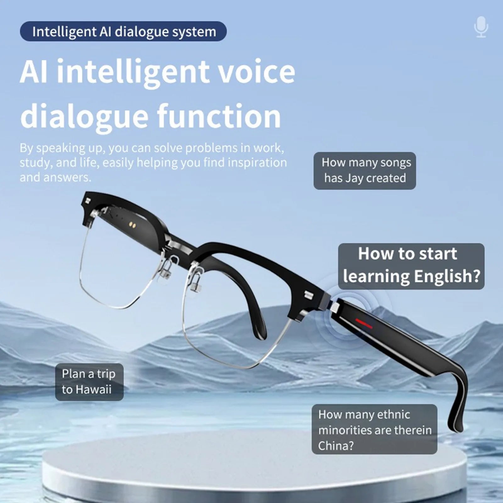 Smart Audio Sunglasses with Voice Translator – Bluetooth 5.0 Wireless Tidesmit