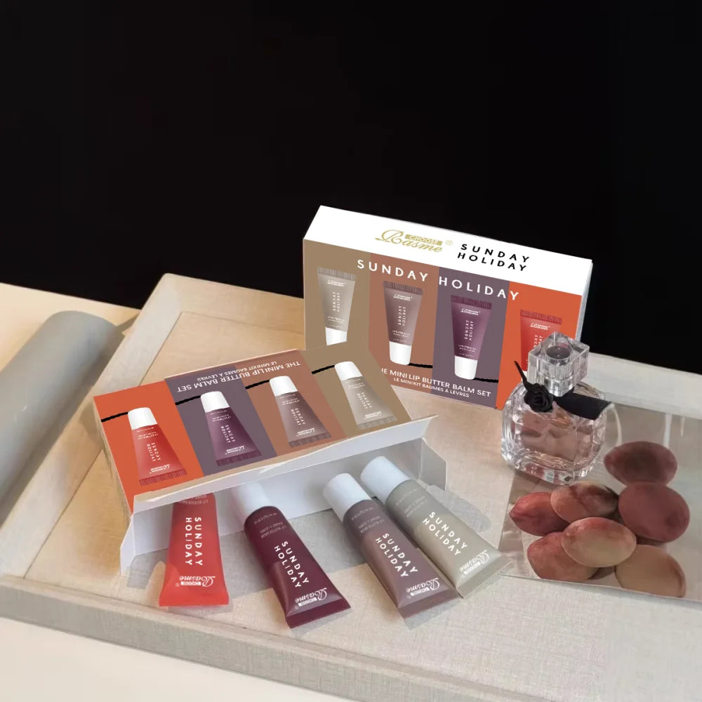 Mini Lip Butter Balm Set | Nourishing Moisturizing Lip Care 4 Pcs Lip Care Tidesmit