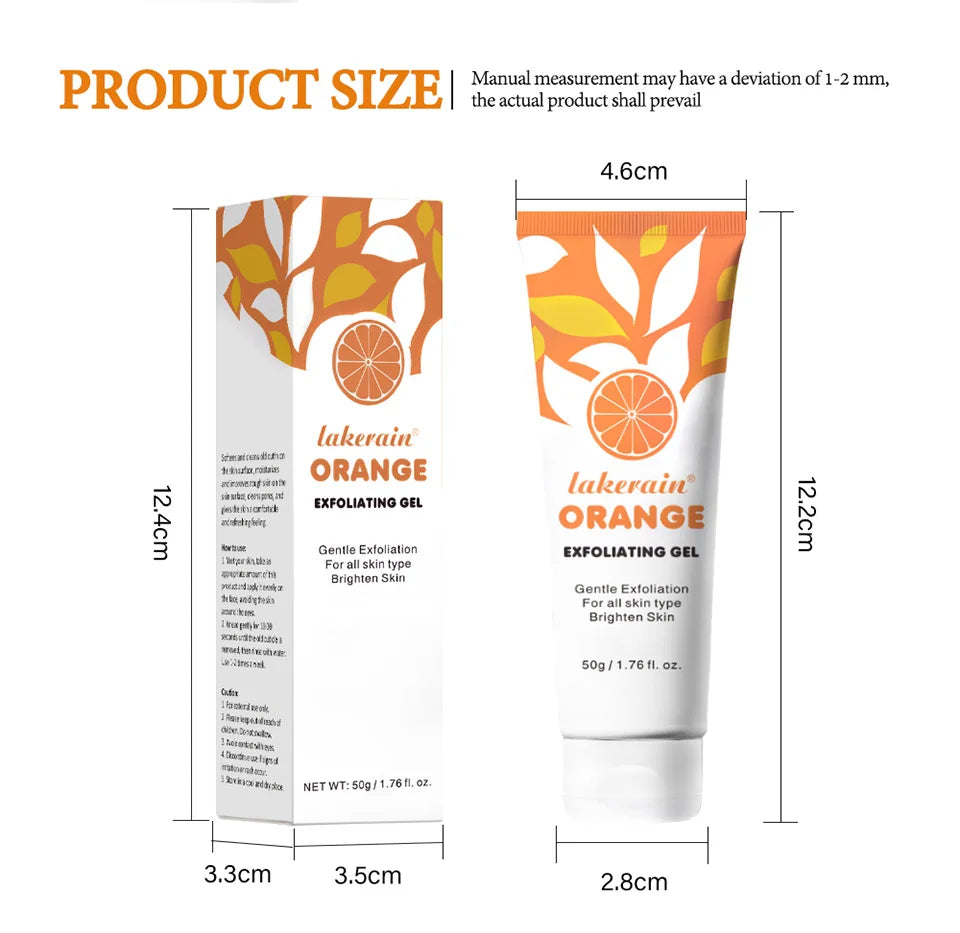 Orange Peeling Gel Body Exfoliator - Natural Deep Cleansing 50g Scrubs Treatments Tidesmit