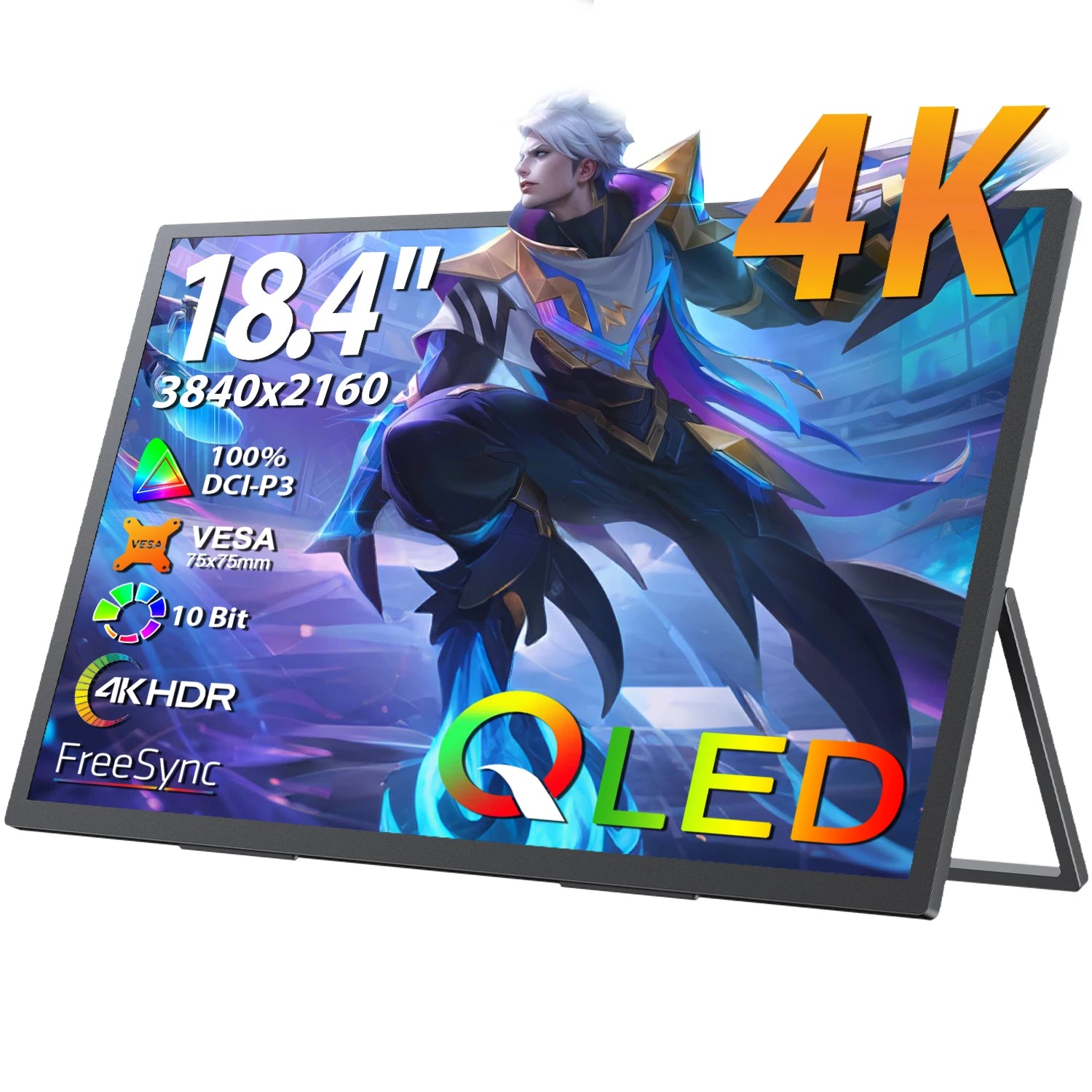 UPERFECT 18.4"4K QLED Portable Gaming Monitor Display 3840*2160 HDR USB C HDMI For PS5/4 Switch Laptop PC Mac Xbox Extend Screen