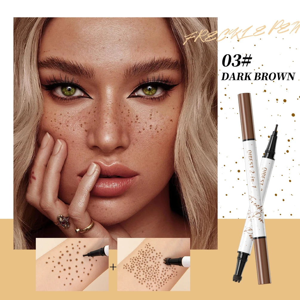 Tidesmit 2-IN-1 double-end freckles stamp pen for natural brown faux freckle makeup waterproof face cosmetic swatch