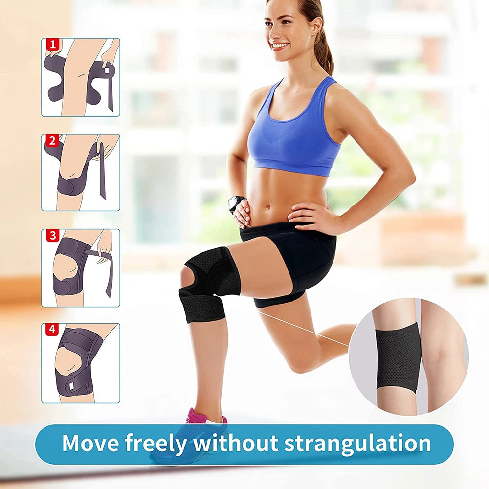 Knee Brace with Side Stabilizers Relieve Meniscus Tear Knee Pain ACL MCL Arthritis,Joint Pain,Breathable Adjustable Knee Support