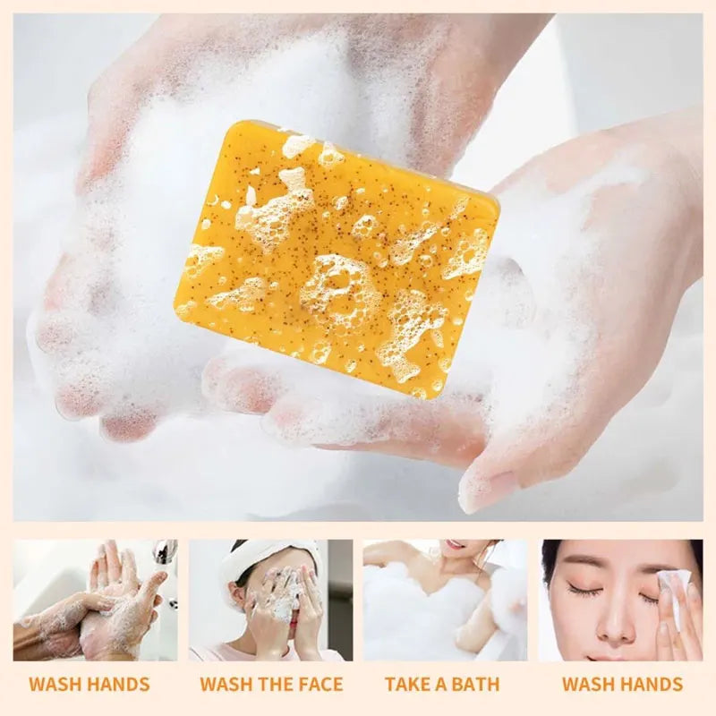 1PCS/2PCS/3PCS/5PCS Turmeric Soap Hand Made Face Soap Tender Skincare Beauty Body Cleaning Essential Oil Soap