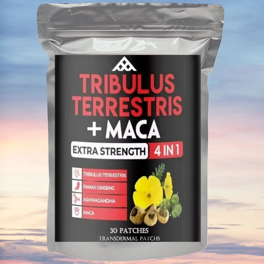 30 Patches Tribulus Terrestris Extract Transdermal Patches Energy Booster with Ashwagandha, Panax Ginseng & Macar