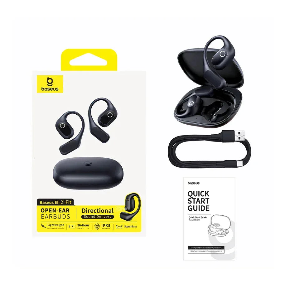 Tidesmit Open-Ear Wireless Sports Earbuds - Bluetooth Black/White Tidesmit