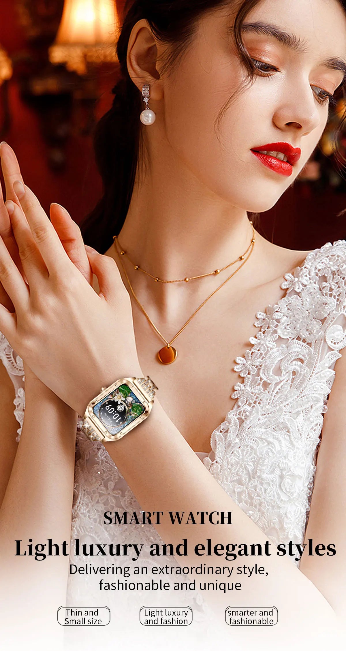 2026Ultra Thin Fashion Smart Watch For Women Screen Always Display Time Sports Bracelet Bluetooth Call 1.59" AMOLED Woman Watch