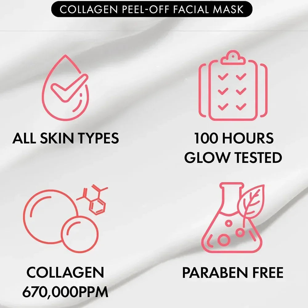 Real Collagen Fit Wrapping Mask: 670,000ppm collagen peel-off for hydrating glass skin, elasticity, and radiant glow.