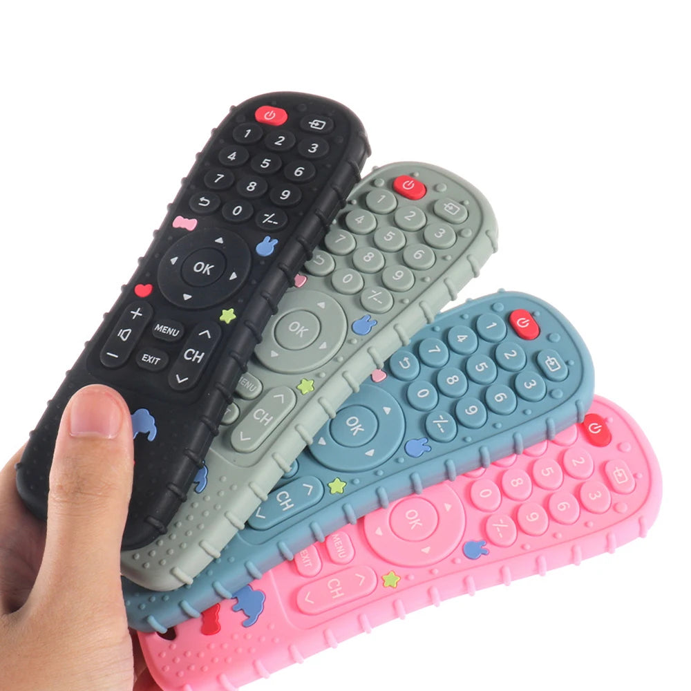 Soft Silicone Teether in Remote Control Shape Ideal Soft Teething Toy for Babies Perfect Children's Holiday Gift