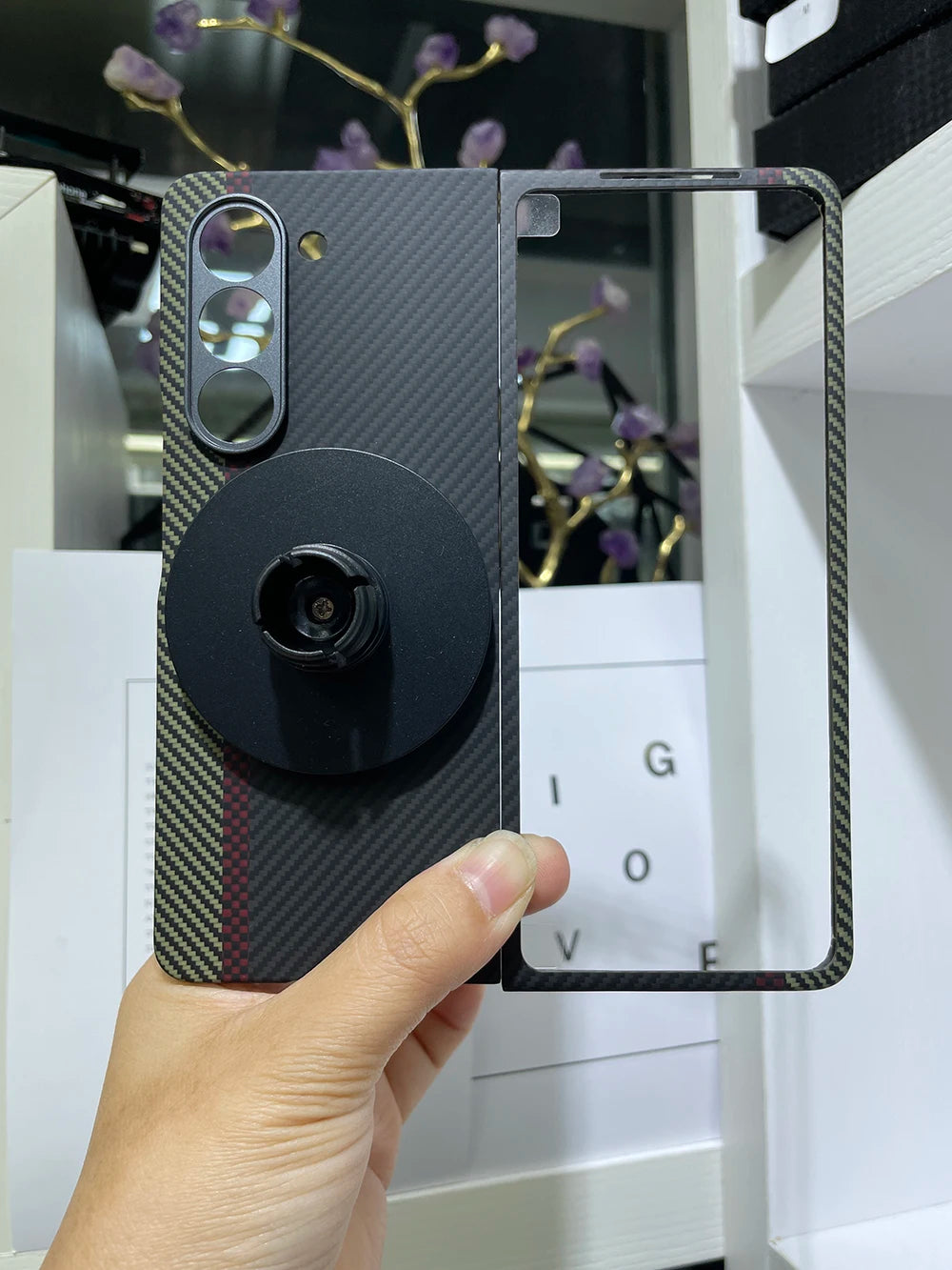 Samsung Galaxy Z Fold 6 Carbon Fiber Case | Ultra-Thin Aramid Cover 600DColor(Mag)Ring China Mainland Tidesmit