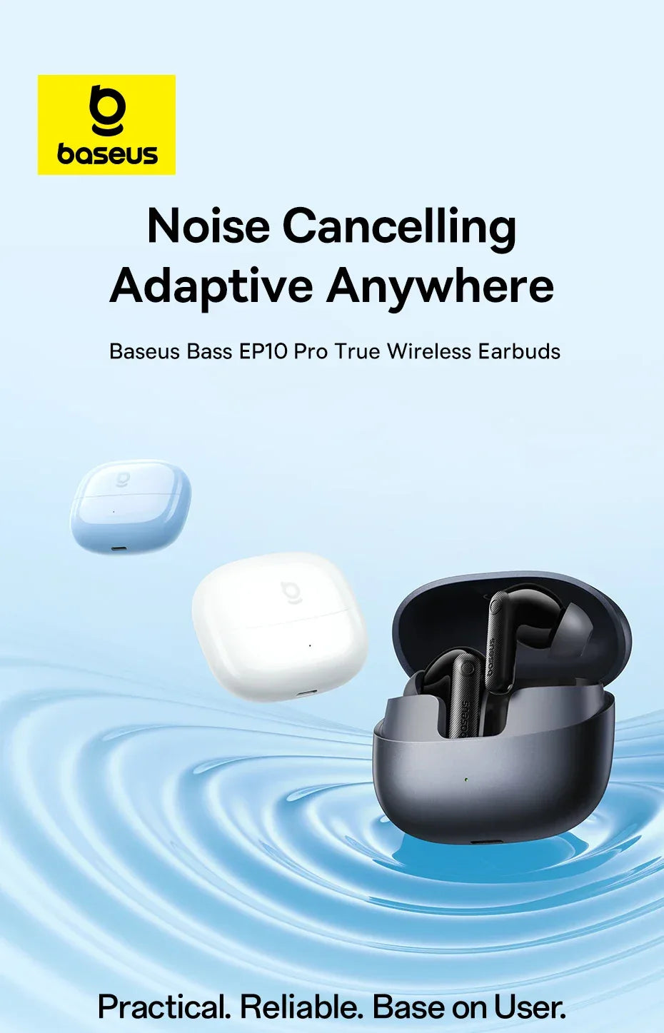 Tidesmit 50dB ANC Wireless Earbuds | Hi-Res Audio Bluetooth TWS Tidesmit