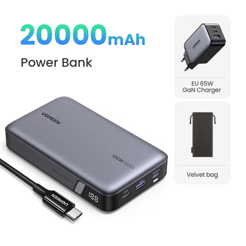 140W Portable Charger: 25000mAh PD 3.1 High Capacity Power Bank 20000mAh Bundle Tidesmit
