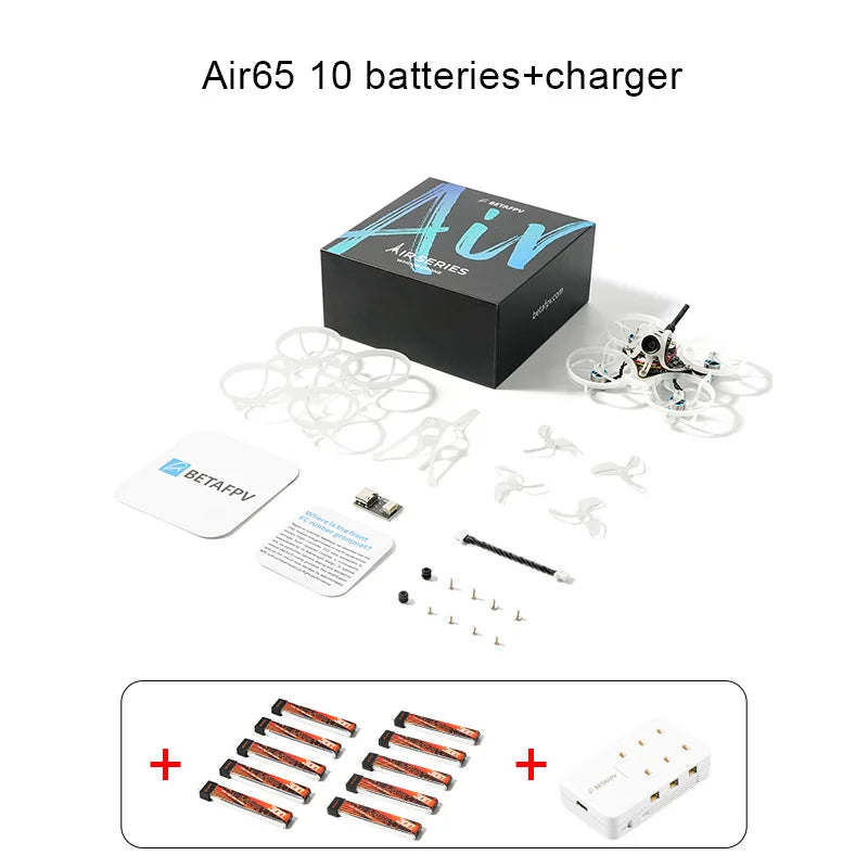 BETAFPV Air65 Brushless Whoop Drone | Lightweight FPV Racing Micro Drone Air65 10 batteries1C Tidesmit