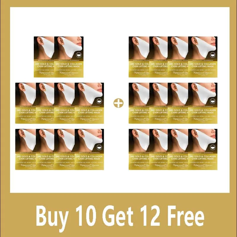 Tidesmit 24k Gold Collagen Chin Lifting Mask for V-shape face firming and double chin reduction detail view