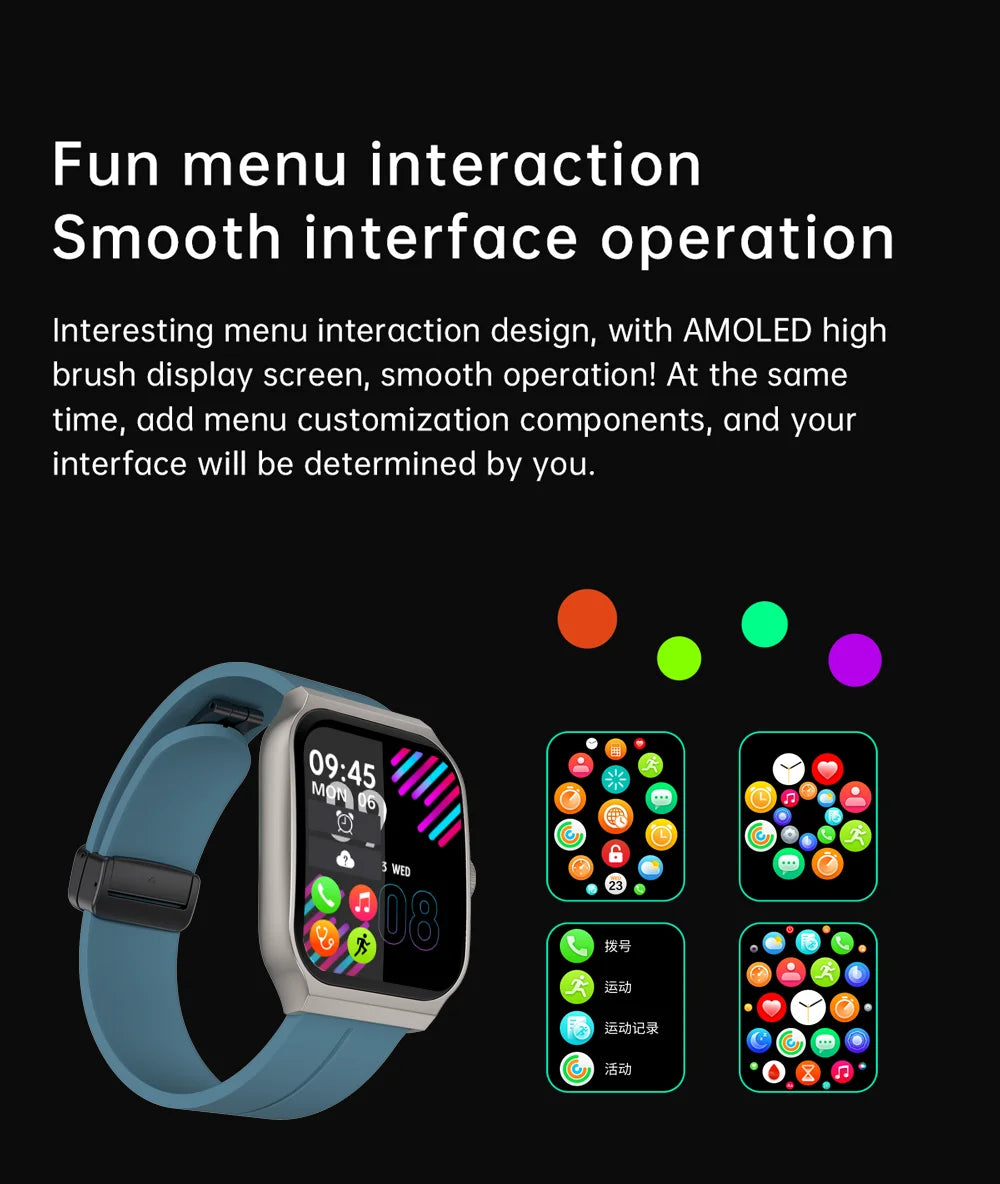 YLL-HRS H99 Smart Fitness Tracker Watch Exercise Record Heart Rate Monitor Sleep Tracker Custom Dial Chronograph Alarm Clock