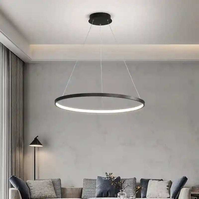 Modern LED Ring Light – Minimalist Dimmable Chandelier for Studio Tidesmit