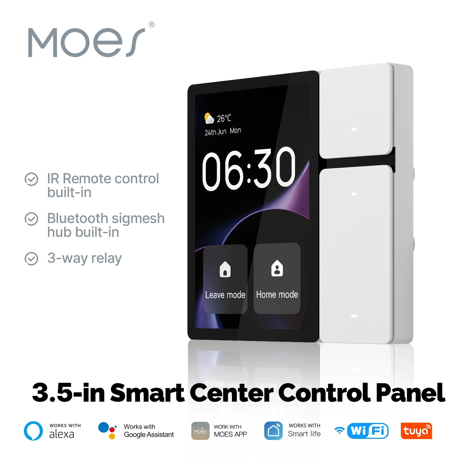 Smart Home Control Panel 3.5 Inch WiFi Touch Screen EU Model 3.5 Inch Screen(EU) MOES Tidesmit