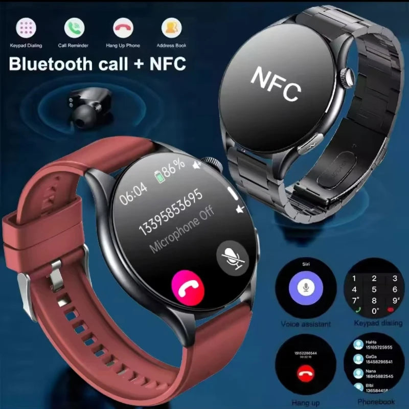 2026 New Smart Watch NFC ECG+PPG Blood oxygen Uric Acid Blood Pressure Sapphire Smartwatch Men For iPhone Android