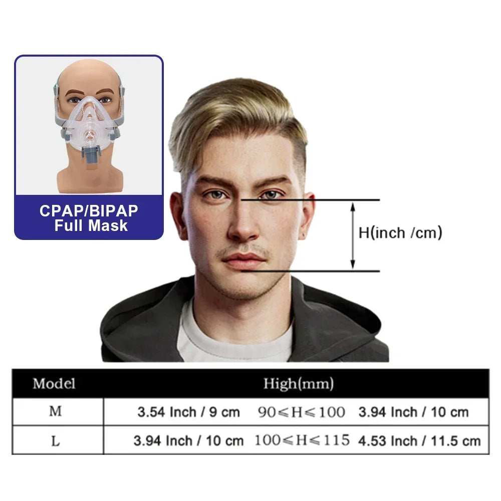 Resoxy CPAP Full Face Mask Use for Anti Snoring Sleep Apnea Sleep with 22mm Tube Inner Diameter Auto CPAP APAP BIPAP Machine