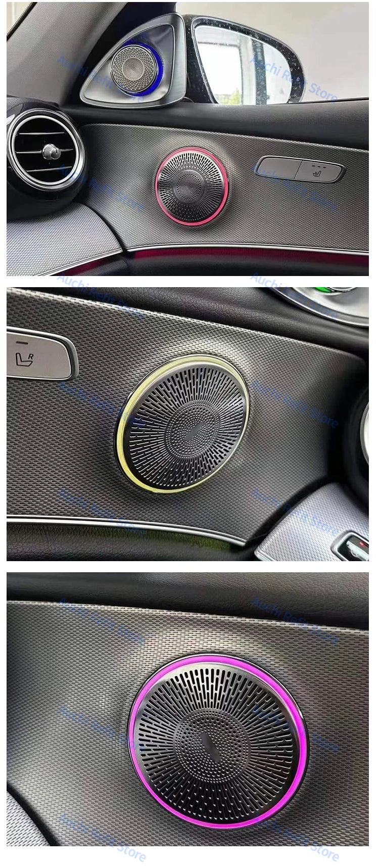 Mercedes Benz LED Speaker Cover Ambient Light - 64 Color Interior Trim Tidesmit