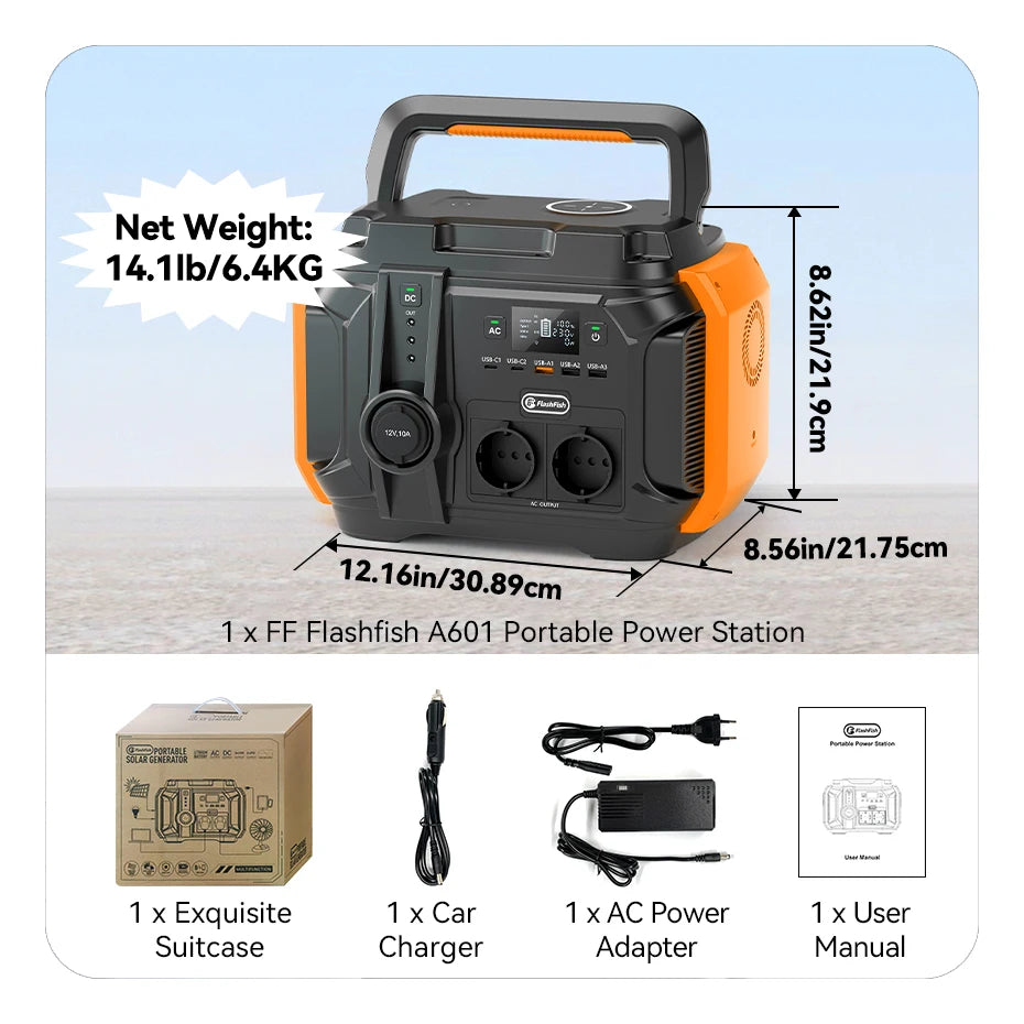Portable Power Station 600W 540Wh Solar Generator for Outdoor Camping Tidesmit