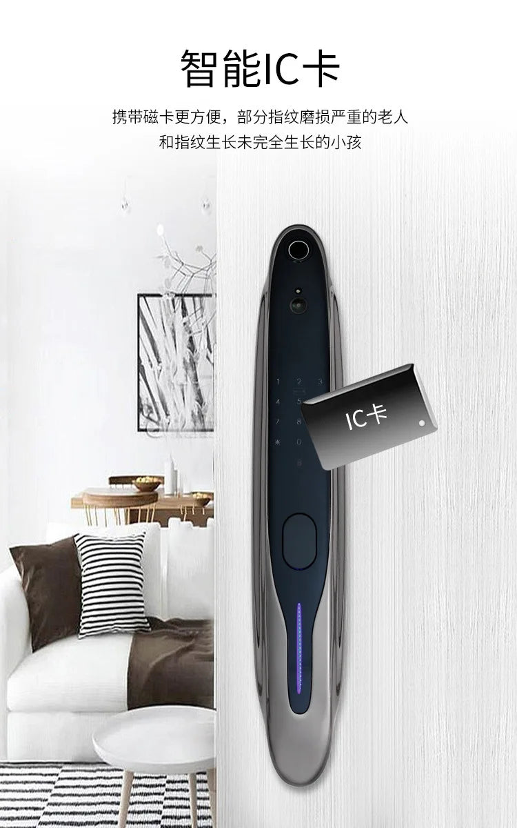 Video intercom smart, home anti-theft electronic door lock with surveillance camera password lock fully automatic