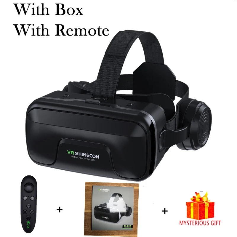 VR Headset for Smartphone - Immersive 3D Glasses for Mobile Media With Remote A Tidesmit