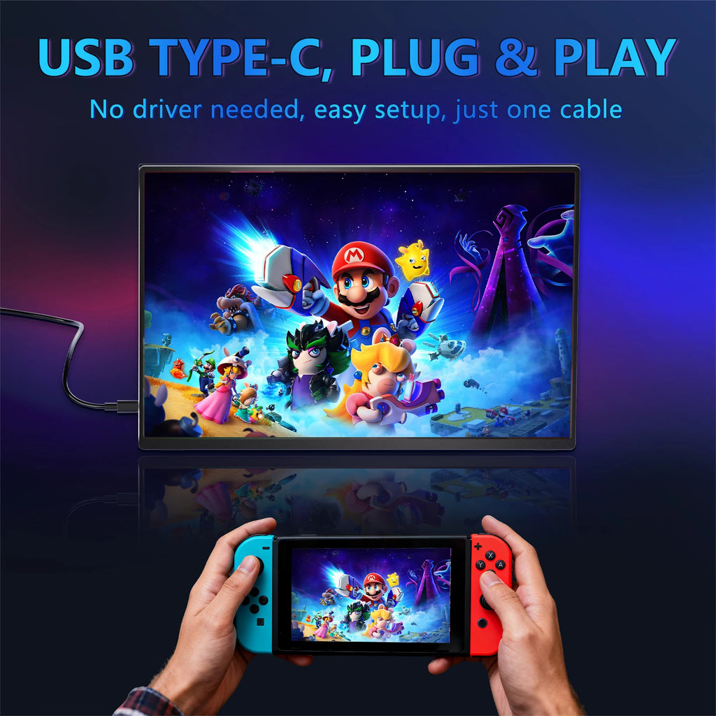16" 2.5K 165hz 144hz Portable Monitor 1920*1200 16:10 100%sRGB 450Cd/m² Travel Gaming Display for Laptop Switch ps4 ps5 Xbox