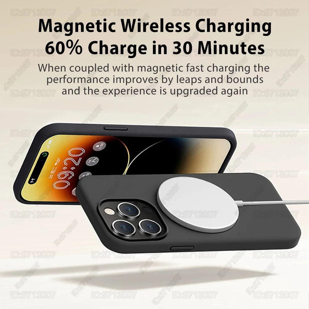 Magnetic Liquid Silicone Phone Case for iPhone - Shock-Absorbing Cover Tidesmit