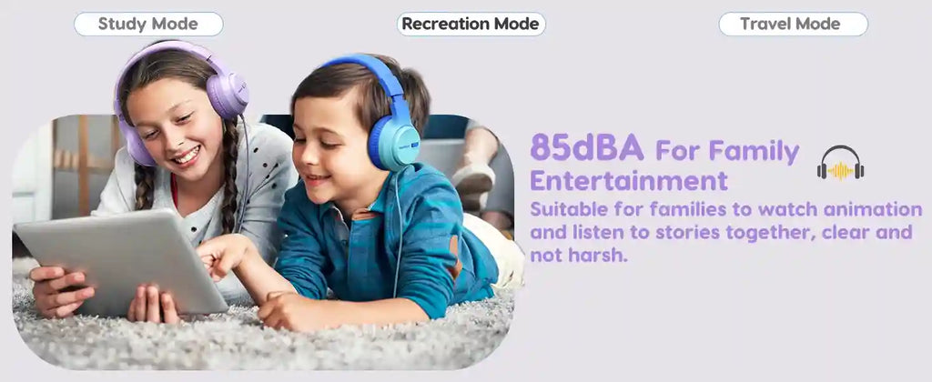 Kids Wired Headphones - Stereo Sound & Durable 3.5mm Plug Tidesmit