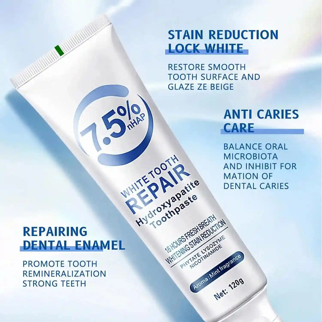Tidesmit hydroxyapatite toothpaste for enamel repair, teeth whitening, and fresh breath deep cleaning