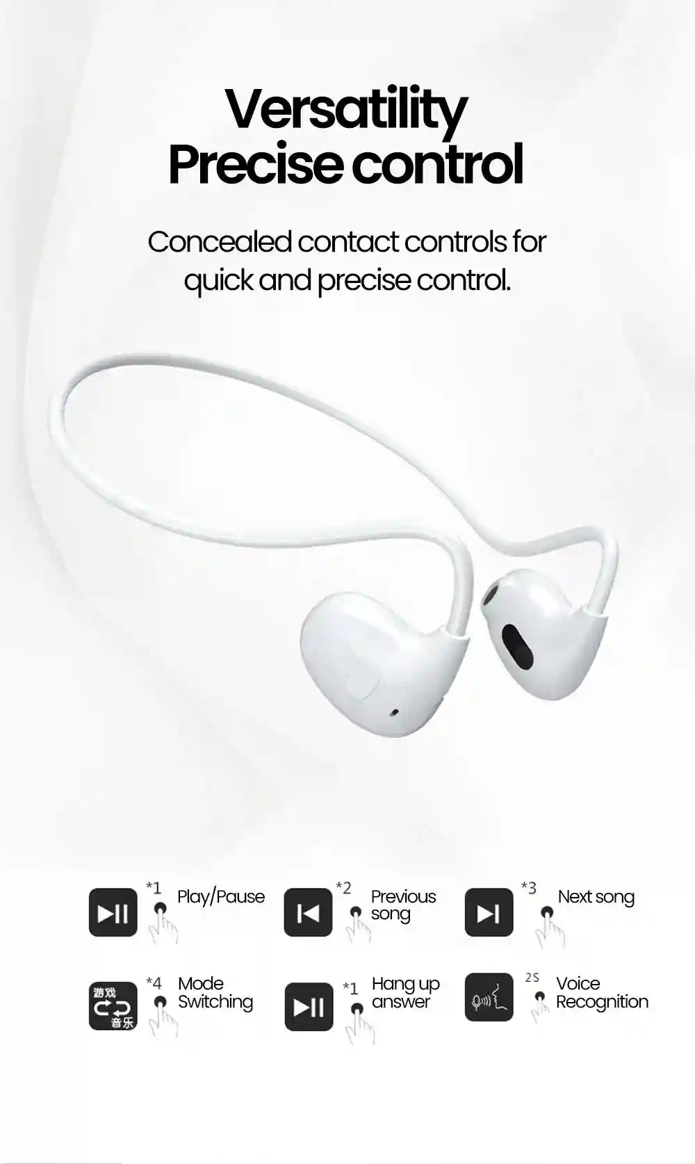 Wireless Sport Headphones: Air Conduction Earbuds for Active Training Tidesmit
